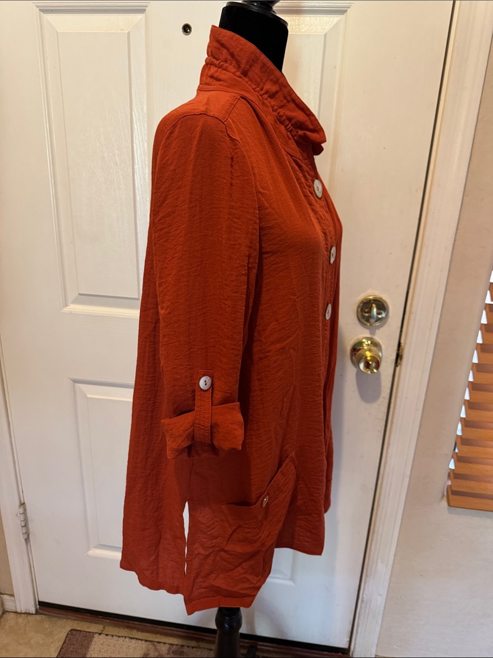 John Mark Rust Button-Front Tunic - Picture 4 of 9